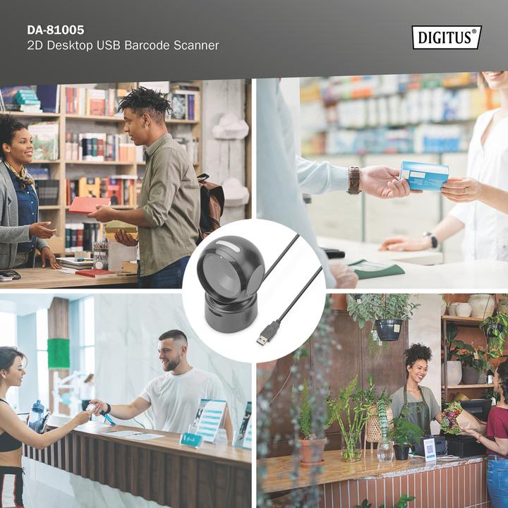 Actual product image Digitus 1D 2D Barcode Scanner Desktop (1D barcodes, 2D barcodes)