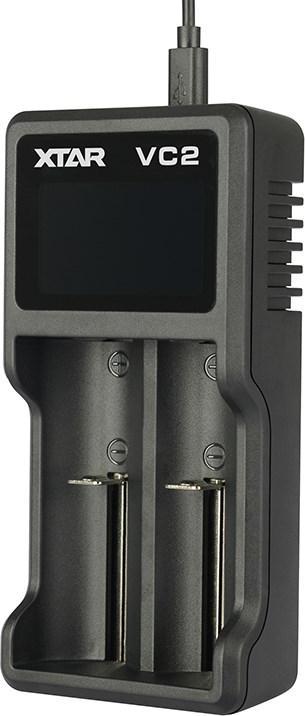 Actual product image Xtar VC2 Micro USB Charger, Li-Ion, 2 slot, LCD Display (1 pcs., AAA, Battery + charger)