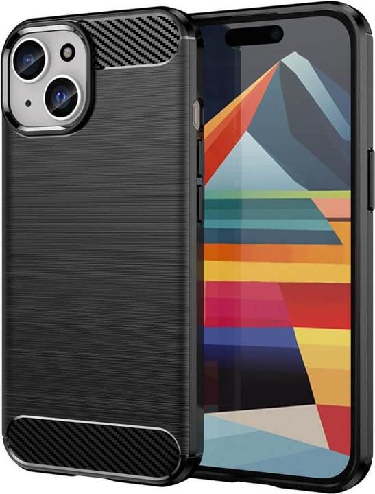 Immagine prodotto Cover-Discount iPhone 15 Plus - Custodia Metal Carbon Look nera (Apple iPhone 15 Plus)