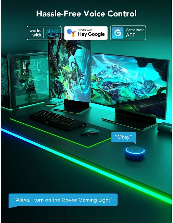 Immagine prodotto Govee Tavolo da gioco neon a strisce LED (RGBIC, 300 cm, Interno)
