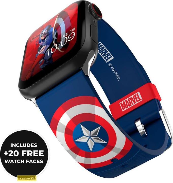 Image du produit Moby Fox Marvel bracelet pour smartwatch Insignia Collection : Captain America (Silicone)