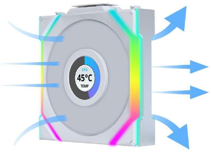 Image du produit Lian-Li UNI FAN SL Ventilateur LCD sans fil, ARGB, PWM - 120 mm, blanc (120 mm, 1 x)