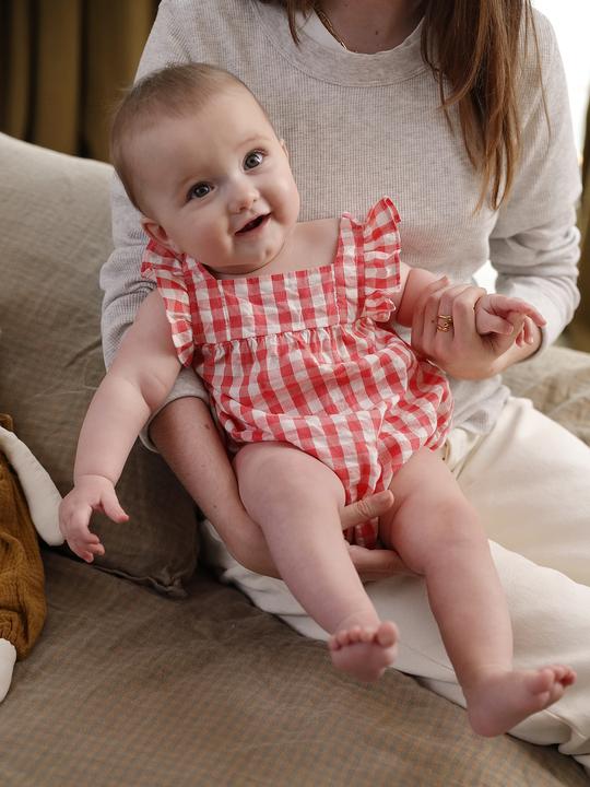 Produktbild Vertbaudet Ärmelloser Baby Kurzoverall mit Vichykaro (80)