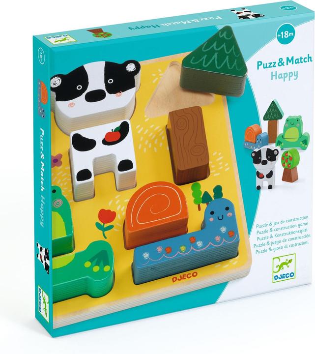 Produktbild Djeco Holzpuzzle - Konstruktionsspiel - Laimingi (10 Teile)