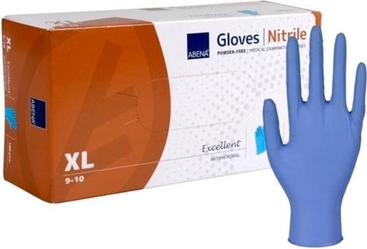 Produktbild Abena Classic Nitrilhandschuhe XL 240mm puderfrei unsteril blau 100 Stk (XL)