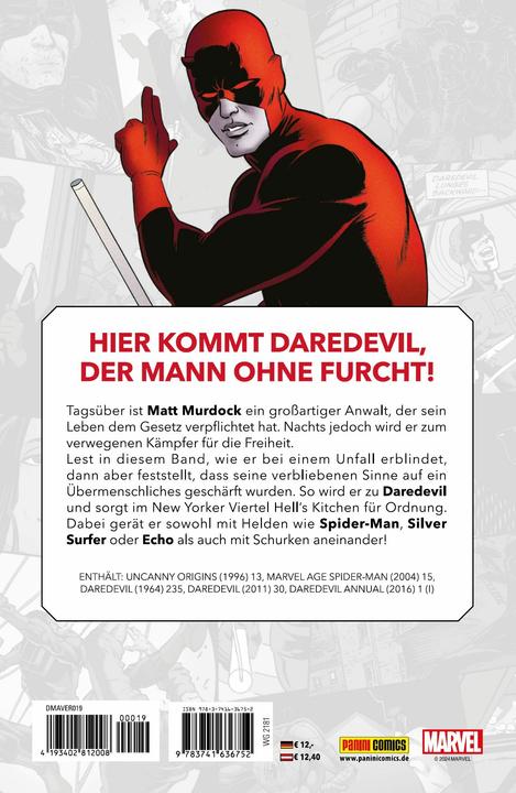 Image du produit Panini Daredevil (Allemand, Charles Soule, Mark Waid, Bob Budiansky, Todd DeZago, Vanesa Del Rey, Stan Lee, Steve Ditko, Danny Fingeroth, Chris Samnee, Shane Davis, M. C. Wyman, 2024)