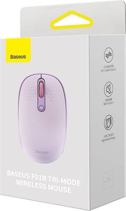 Actual product image Baseus Wireless Mouse F01B Tri-Mode 2.4 G BT 5.0 1600 DPI (purple) (Wireless)
