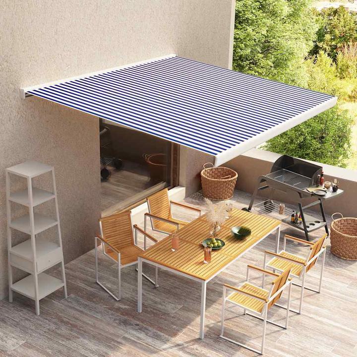 Image du produit VidaXL Toile de store Bleu & Blanc 450x300 cm Protection solaire (3 m)