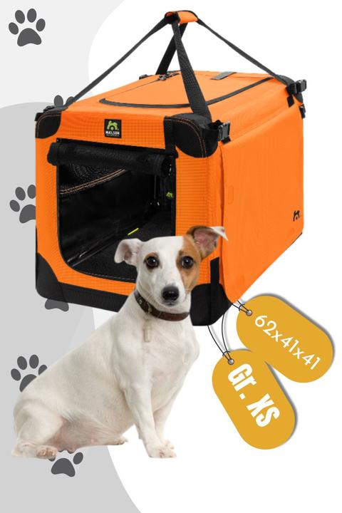Actual product image Maelson Soft Kennel faltbare Hundebox in 3 Grössen - Neon Orange (Dog, Breathable, Washable, Foldable)