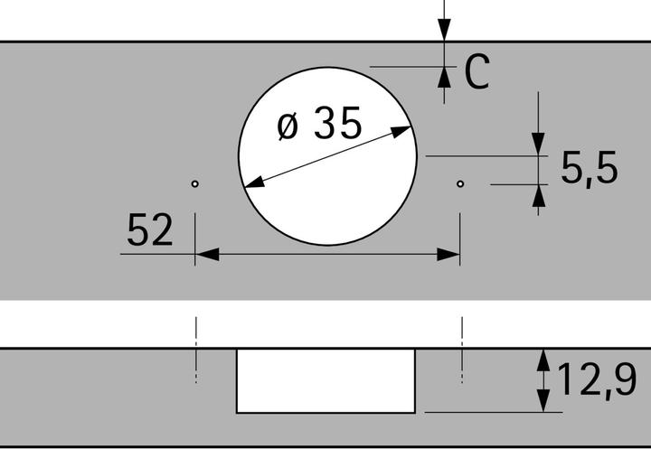 Immagine prodotto Hettich Cerniere per ante a libro Intermat 9930, battuta con sormonto