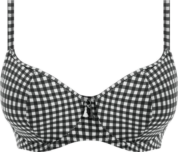 Actual product image 's sweetheart neckline swimsuit top check in