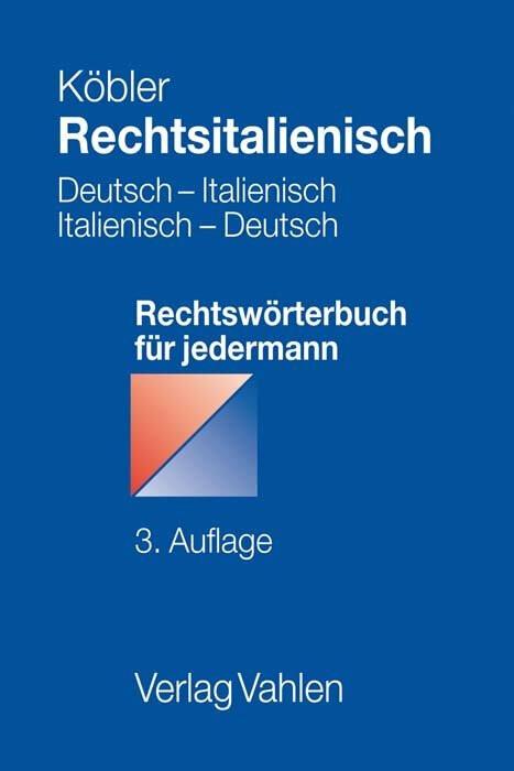 Actual product image Rechtsitalienisch (German, Italian, Gerhard Köbler, 2020)