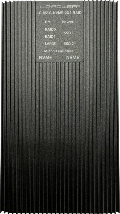 Actual product image LC-Power LC-M2-C-NVME-2X2-RAID USB-C housing for NVMe-M.2 retail (M.2 2280)