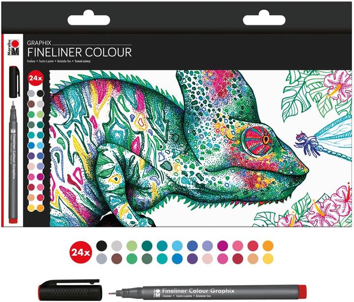 Produktbild Marabu Fineliner Graphix Hypnotize 0.5 mm, 24 Stück (Schwarz, 24 x)