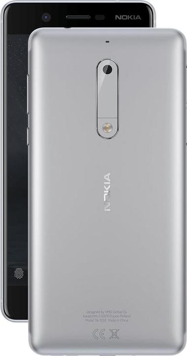 Produktbild Nokia 5 (16 GB, Silver, 5.20", Dual SIM + SD, 13 Mpx, 4G)