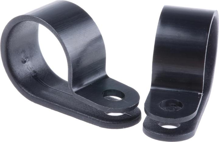 Actual product image HellermannTyton Black Nylon P-clip, 16mm Bundle Dia