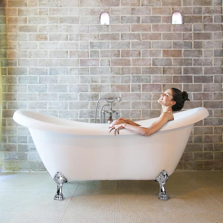 Produktbild Home Deluxe Badewanne freistehend RETRO ohne Armatur - 176x74x79cm (74 cm, 176 cm)