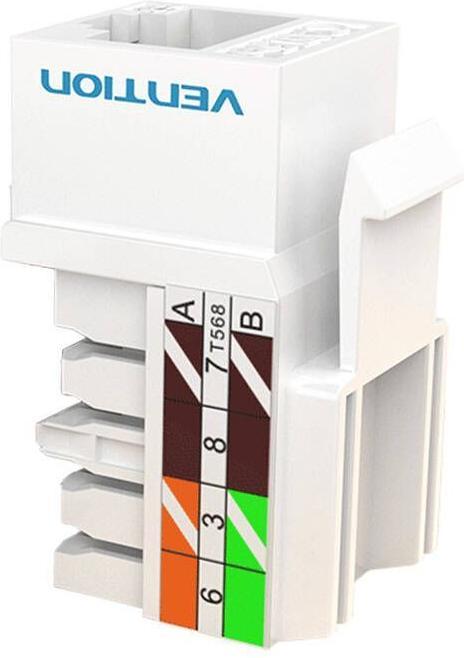 Produktbild Vention Cat.5E UTP 180-Degree Keystone Jack IPBW0 White (Keystone Modul)