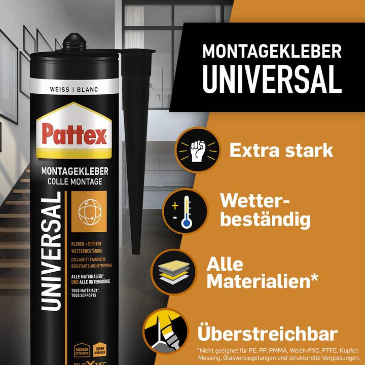 Actual product image Pattex Universal mounting adhesive Manufacturer's colour White PTRUN 420 g (420 g)