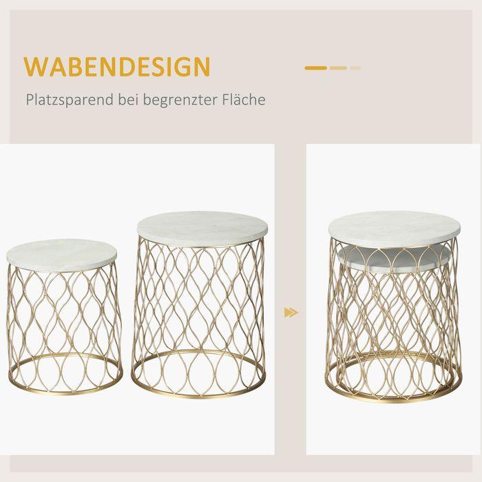 Actual product image Swisshandel24 Set of 2 garden table side tables coffee tables retro wire basket metal basket garden set table (41 x 46 cm)