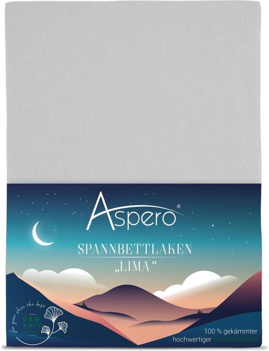 Immagine prodotto Aspero Lenzuolo con angoli per bambini in cotone biologico RIGA (60 x 120 x 14 cm)