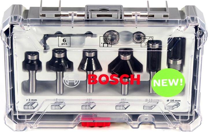 Actual product image Bosch Professional Zubehör Set of edge milling cutters. 8 mm shank. 6-piece