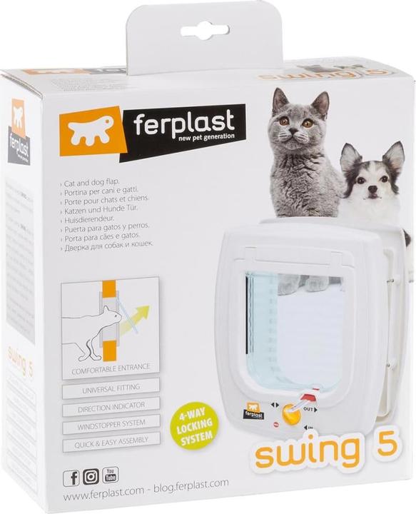 Immagine prodotto Ferplast Porta gatto Swing 5T 4 vie bianco (Gattaiola manuale)