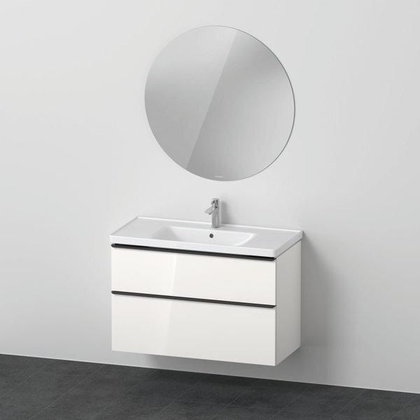 Duravit D-Neo Möbel-Set, Möbelwaschtisch mit Waschtischunterschrank wandhängend und LED Spiegel (rund), 1