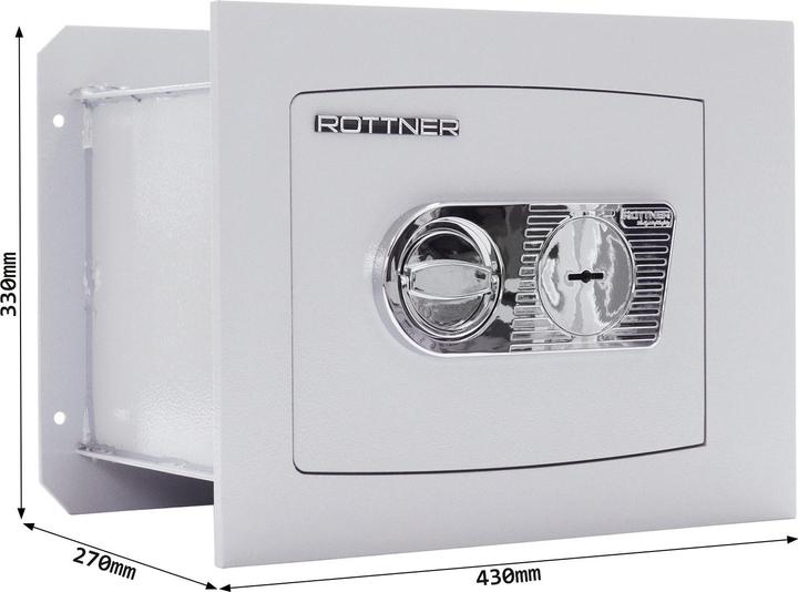 Image du produit Rottner Coffre-fort mural EN1 Delta 30 serrure à double panneton (18 l)