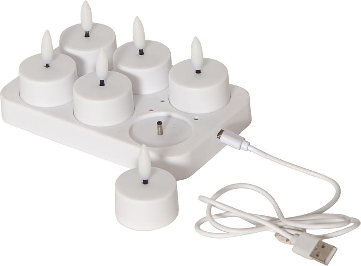 Star Trading LED tea light set Flamme Charge 6, white (6 x)