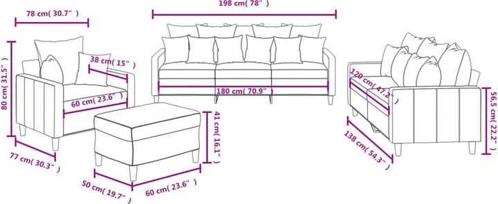 Image du produit VidaXL Ensemble de canapé Coussin Fauteuil Canapé Canapé design 4 pièces Noir Velours (3 places)