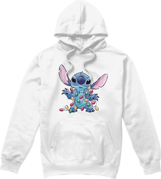 Actual product image Lilo & Stitch Mens Christmas Lights Sketch Hoodie (S)
