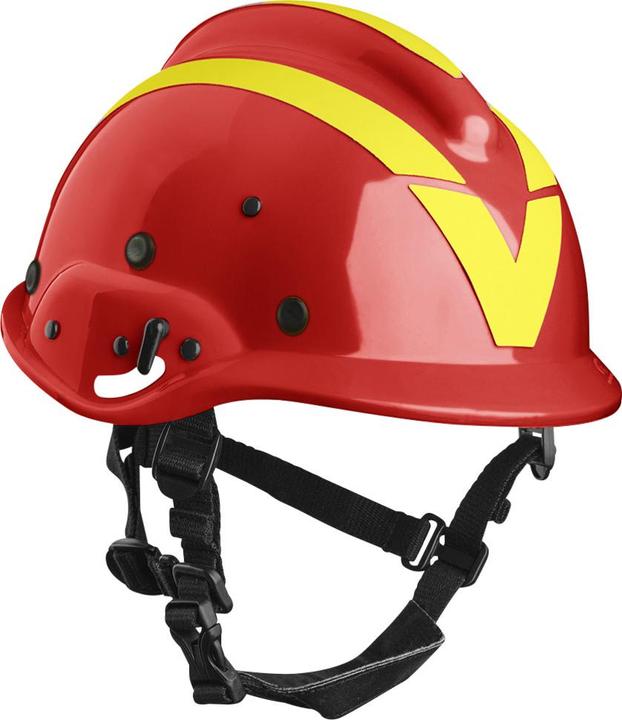 Vallfirest Waldbrandhelm VFT2, rot (RAL3020) mit gelb reflex (52 - 64 cm)