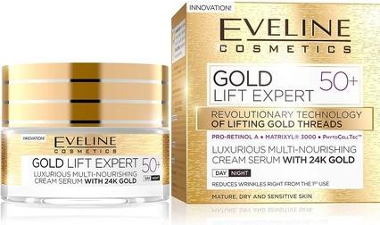 Produktbild Eveline Gold Lift Expert 50+ Luxurious Multi-Nourishing Cream-Serum From 24K Gold Day/Night 50Ml (50 ml)