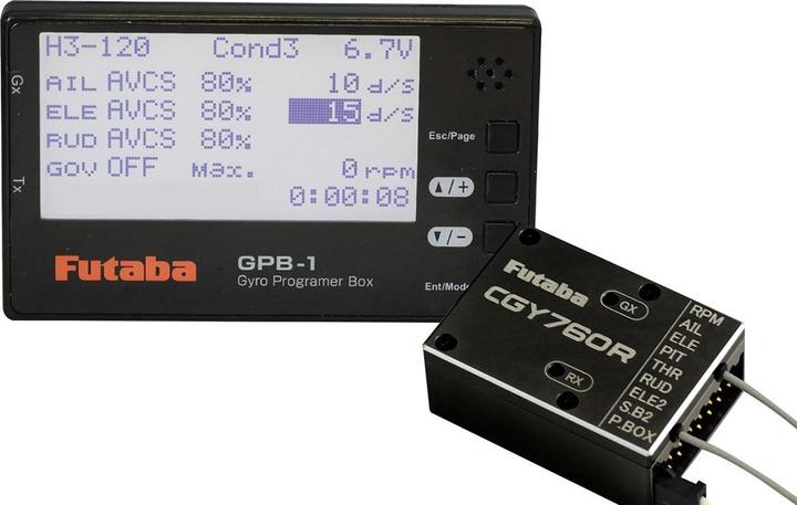 Actual product image Futaba CGY760R Gyro with GPB-1 Programmer