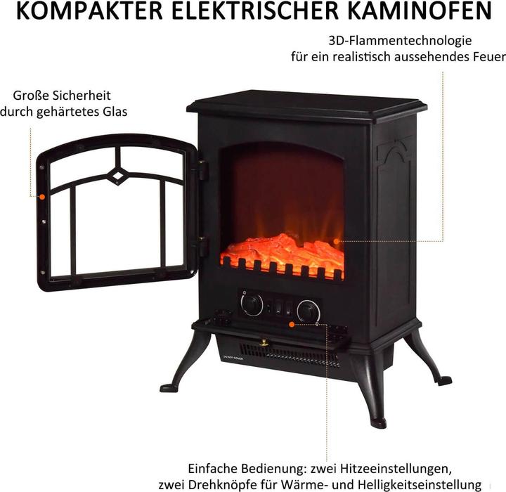 Immagine prodotto Homcom Caminetto elettrico (45 x 28 x 55 cm)