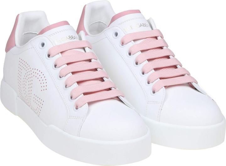 Image du produit Dolce & Gabbana portofino light sneakers in white and pink leather (36)