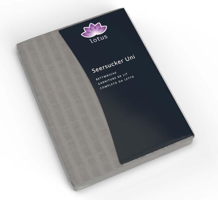Image du produit Lotus Bettwaren Parure de lit en satin seersucker uni (Taie d'oreiller, 65 x 65 cm)