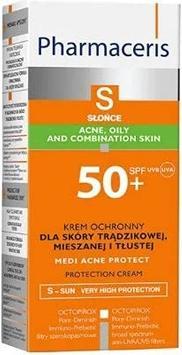 Image du produit Pharmaceris S Crème solaire pour peau grasse et mixte MEDI ACNE PROTECT SPF 50+ 50ml (Crème solaire visage, SPF 50+, 50 ml, 50 g)