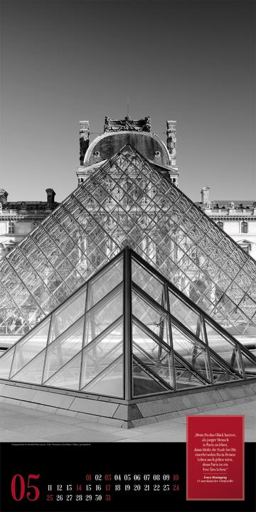 Actual product image Paris, je taime - Literatur-Kalender 2026 (33 x 66 cm, Hardcover, German)