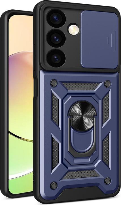 Actual product image Hurtel Hybrid Armor Camshield armoured case for Samsung Galaxy A25 with camera cover - blue (Samsung Galaxy A25)