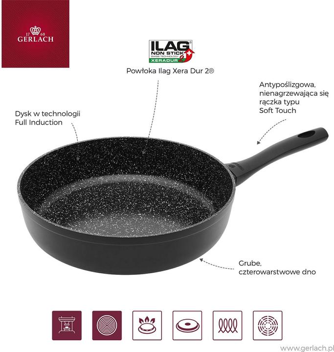 Produktbild Gerlach Granitex 24cm Aluminium Ilag Xera Dur 2 Freuse (Bratpfanne, Aluminium)