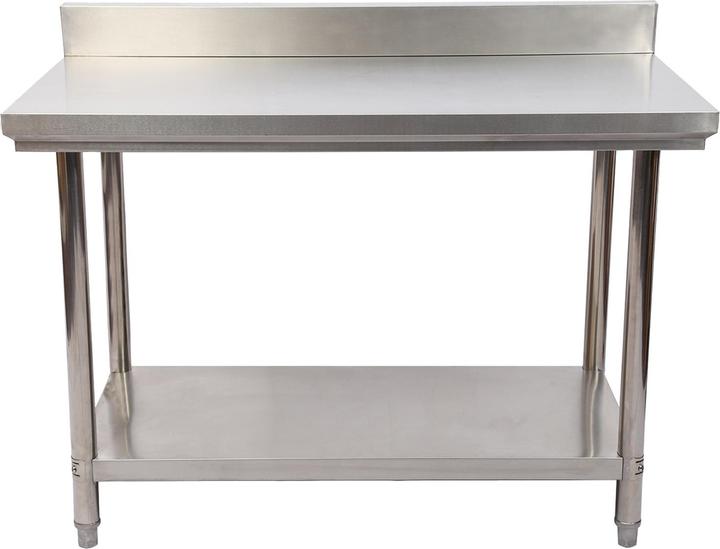 Wiltec Edelstahl Arbeitstisch Gastro Edelstahltisch mit Aufkantung 100x60x85cm
