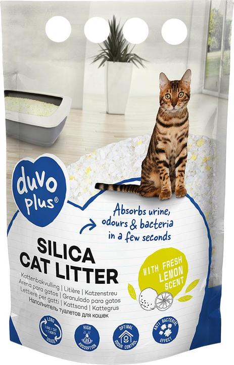 Actual product image Duvoplus cat litter flowers premium silica (Antibacterial, Non-dusting, 2 kg)