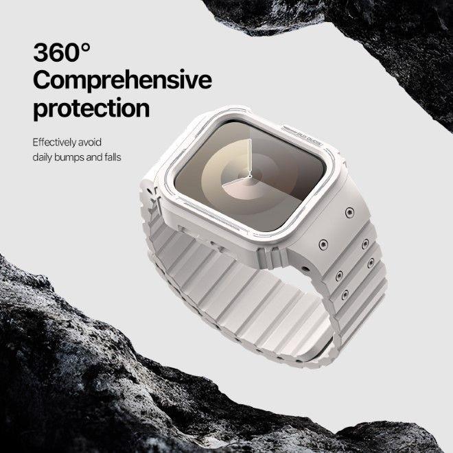Actual product image Dux Ducis OA Strap Apple Watch 38mm/40mm/41mm - White (38 mm, 40 mm, 41 mm, Silicone, Apple Watch Series 2, Apple Watch Series 1, Apple Watch Series 3, Apple Watch Series 4, Apple Watch Series 5, Apple Watch Series 6, Apple Watch Series 7, Apple Watch Series 8, Apple Watch Series 9, Apple Watch SE)