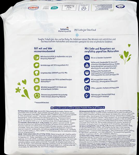 Nährwerte und Zutaten dm babylove nature Windeln (Gr. 4, Tragepack, 34 Stück)