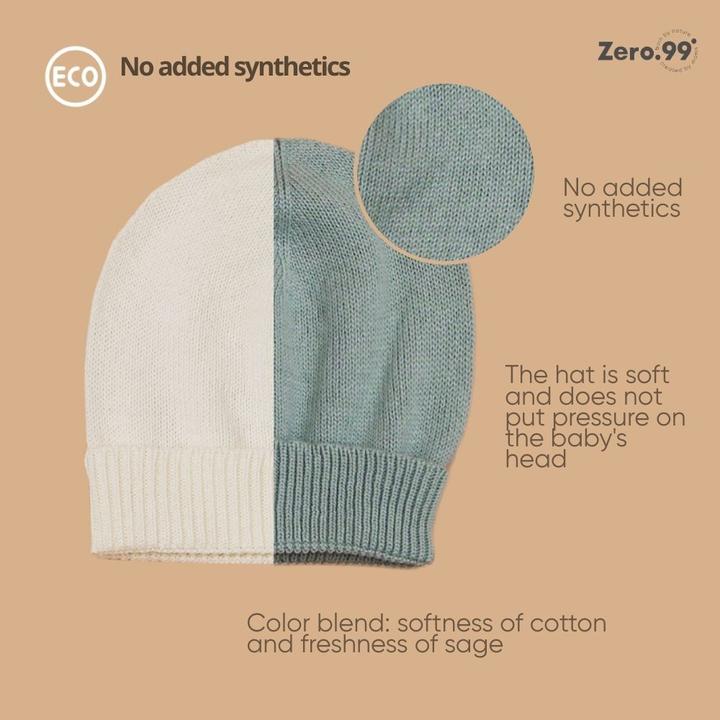 Zero.99 2er-Set Babymützen für Neugeborene, 100% Baumwolle