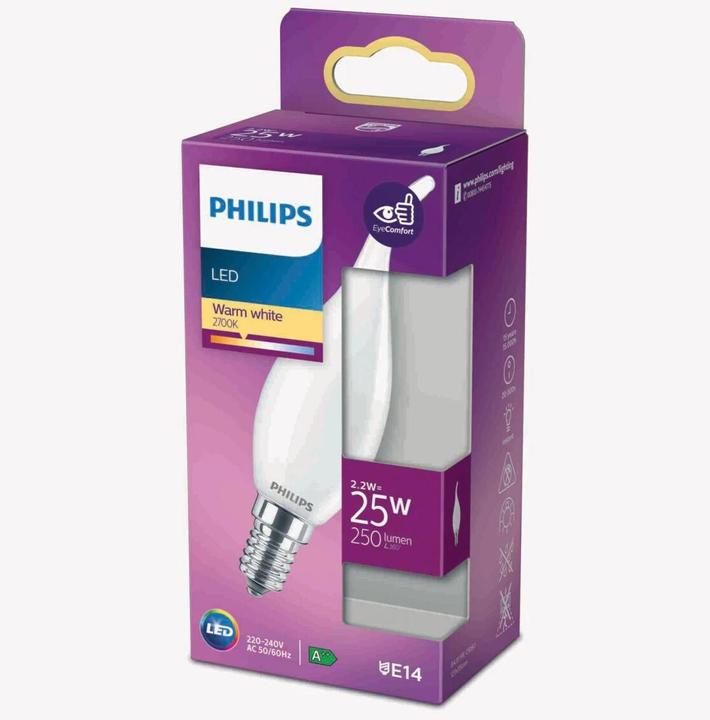 Actual product image Philips Lamp (E14, 2.20 W, 250 lm, 1 x, E)