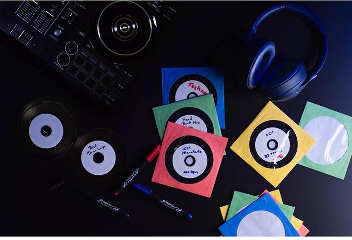 Image du produit MediaRange CD/DVD Papierhüllen farbig mit Sichtfenster