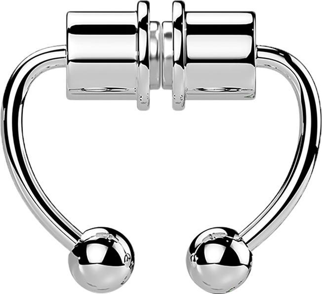Produktbild Star Piercing Fake Septum Magnet silber Circular Barbell mit zwei Kugeln (Chirurgenstahl 316L, 1.0 mm)